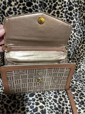 Anne Klein Crossbody / “Tile Lion”/ Jacquard Fabric / Vegan leather/ Lion Head